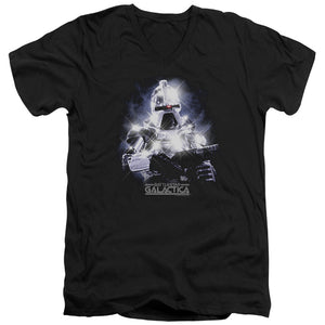 AN OFFCIALLY LICENSED BSG 35TH ANNIVERSARY CYLON MEN'S V-NECK T-SHIRT BLACK