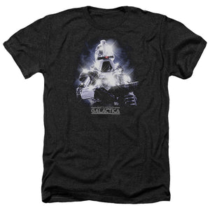 AN OFFCIALLY LICENSED BSG 35TH ANNIVERSARY CYLON MEN'S HEATHER T-SHIRT CHARCOAL