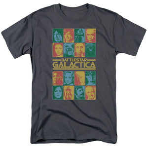 AN OFFCIALLY LICENSED BSG 35TH ANNIVERSARY CAST MEN'S REGULAR FIT T-SHIRT CHARCOAL