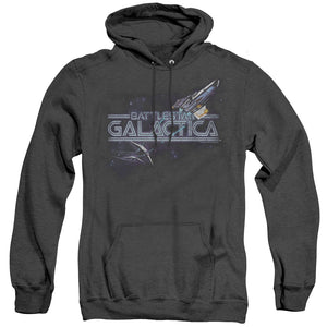 AN OFFCIALLY LICENSED BSG CYLON PERSUIT ADULT UNISEX HEATHER PULLOVER HOODIE BLACK