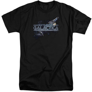 AN OFFCIALLY LICENSED BSG CYLON PERSUIT MEN'S TALL FIT T-SHIRT BLACK