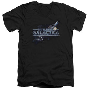 AN OFFCIALLY LICENSED BSG CYLON PERSUIT MEN'S V-NECK T-SHIRT BLACK