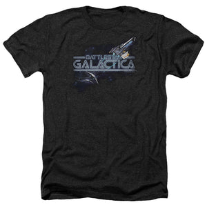 AN OFFCIALLY LICENSED BSG CYLON PERSUIT MEN'S HEATHER T-SHIRT CHARCOAL
