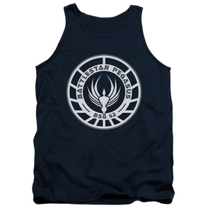 AN OFFCIALLY LICENSED BSG PEGASUS BADGE ADULT UNISEX TANK TOP NAVY