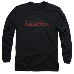 AN OFFCIALLY LICENSED BSG BATTERED LOGO MEN'S LONG SLEEVE T-SHIRT BLACK