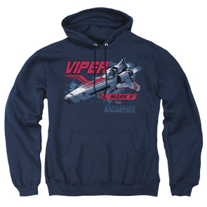 AN OFFCIALLY LICENSED BSG VIPER MARK II ADULT UNISEX PULLOVER HOODIE NAVY