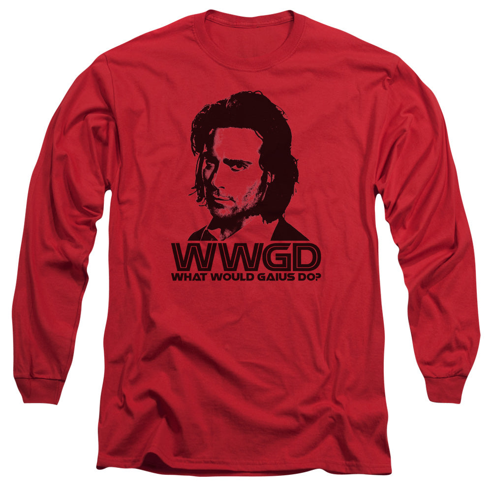 AN OFFCIALLY LICENSED BSG WWGD MEN'S LONG SLEEVE T-SHIRT RED