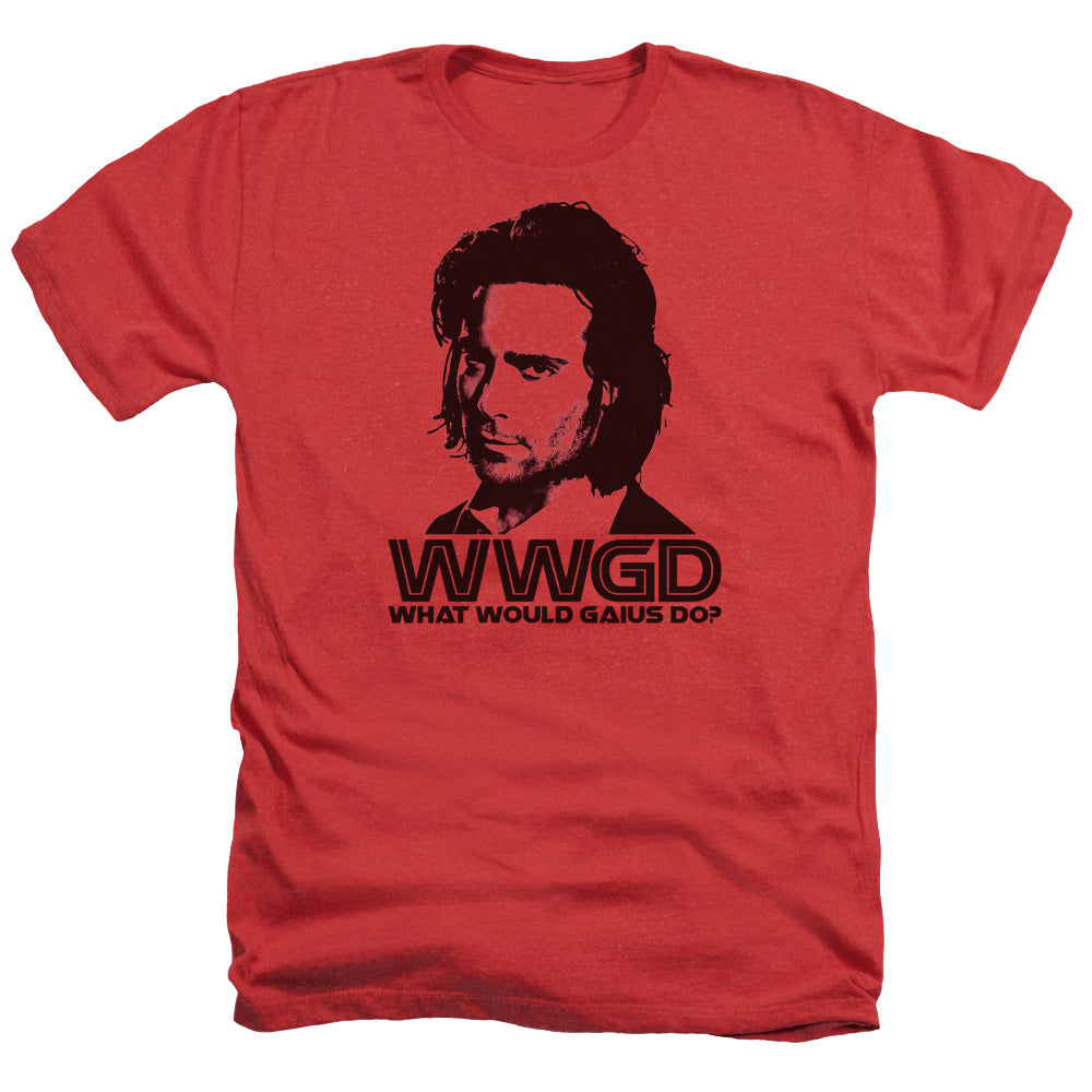 AN OFFCIALLY LICENSED BSG WWGD MEN'S HEATHER T-SHIRT RED