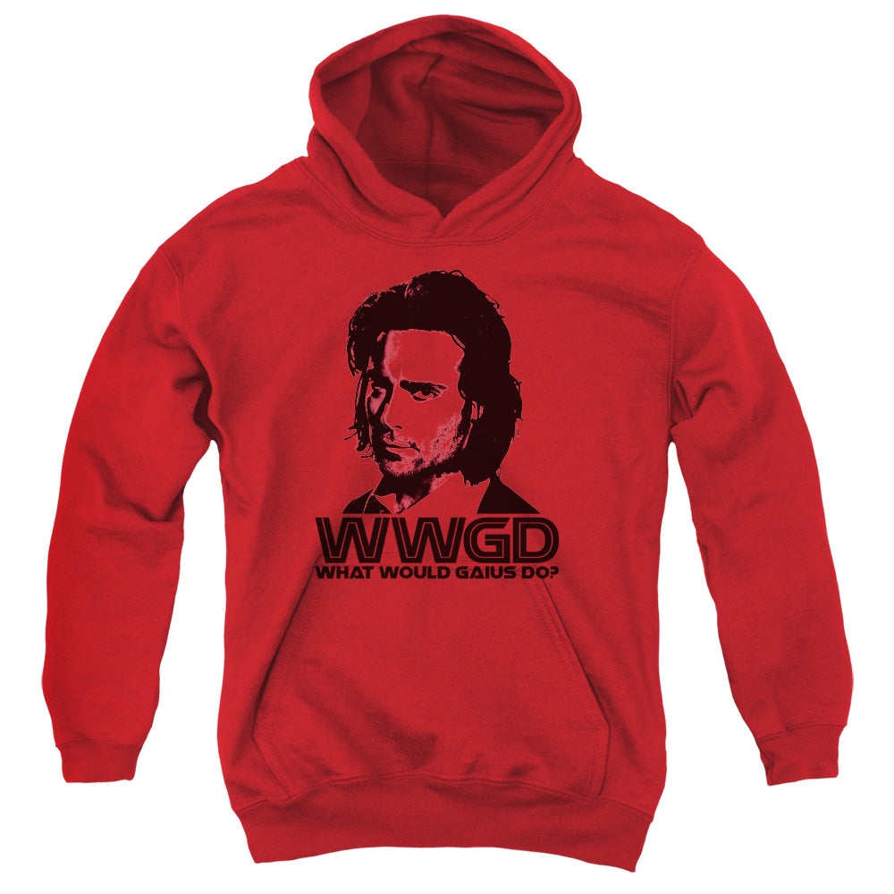 AN OFFCIALLY LICENSED BSG WWGD YOUTH HOODIE RED