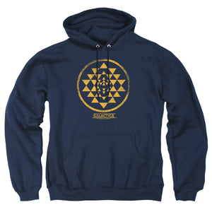 AN OFFCIALLY LICENSED BSG GOLD SQUADRON PATCH ADULT UNISEX PULLOVER HOODIE NAVY