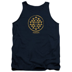 AN OFFCIALLY LICENSED BSG GOLD SQUADRON PATCH ADULT UNISEX TANK TOP NAVY