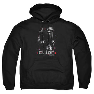 AN OFFCIALLY LICENSED BATTLESTAR GALACTICA CENTURIONS ADULT UNISEX PULLOVER HOODIE BLACK