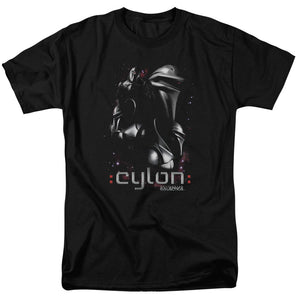 AN OFFCIALLY LICENSED BATTLESTAR GALACTICA CENTURIONS MEN'S REGULAR FIT T-SHIRT BLACK