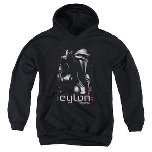 AN OFFCIALLY LICENSED BATTLESTAR GALACTICA CENTURIONS YOUTH HOODIE BLACK