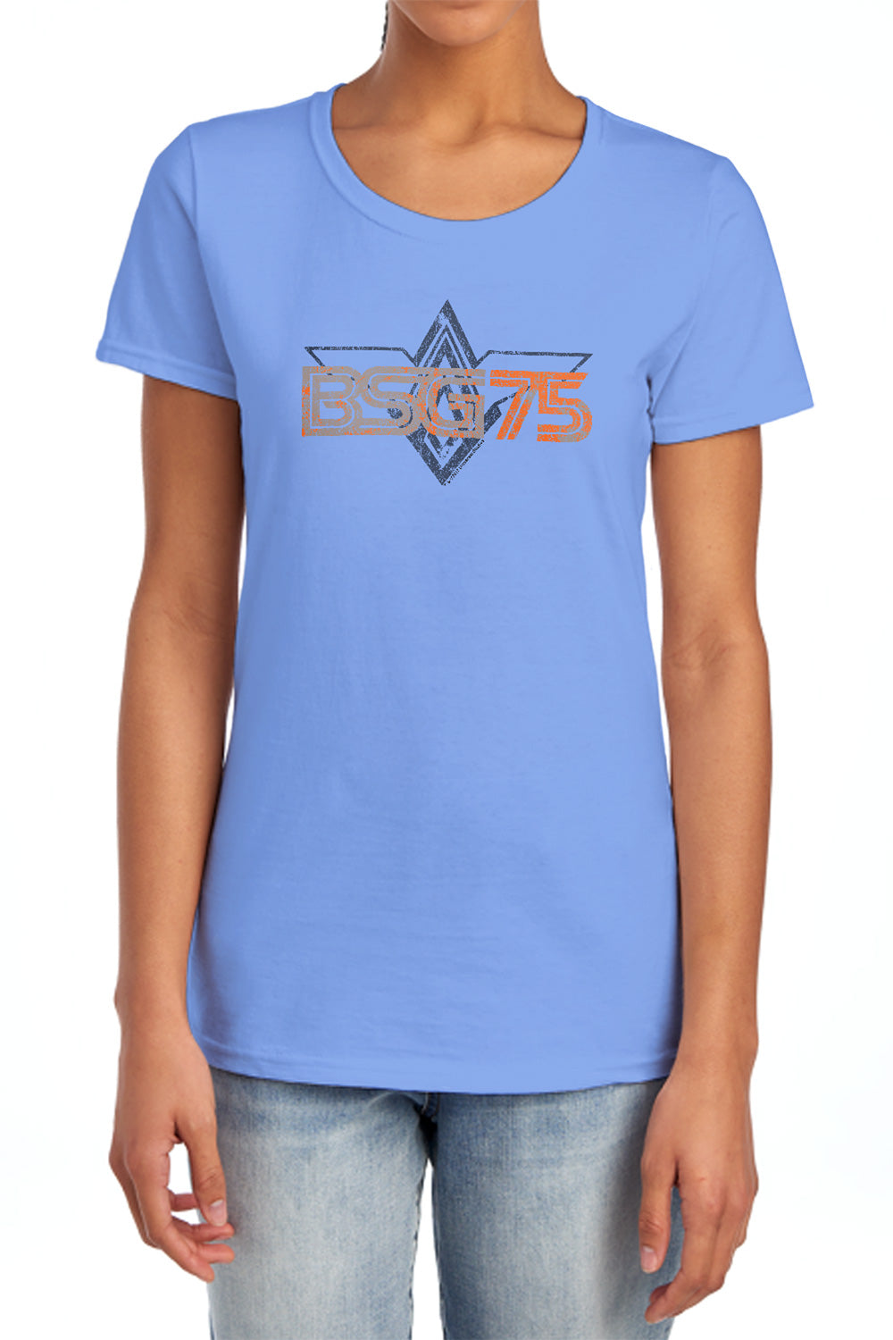 AN OFFCIALLY LICENSED BATTLESTAR GALACTICA BSG75 WOMEN'S REGULAR FIT T-SHIRT CHARCOAL