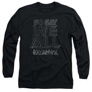 AN OFFCIALLY LICENSED BSG TOGETHER NOW MEN'S LONG SLEEVE T-SHIRT BLACK