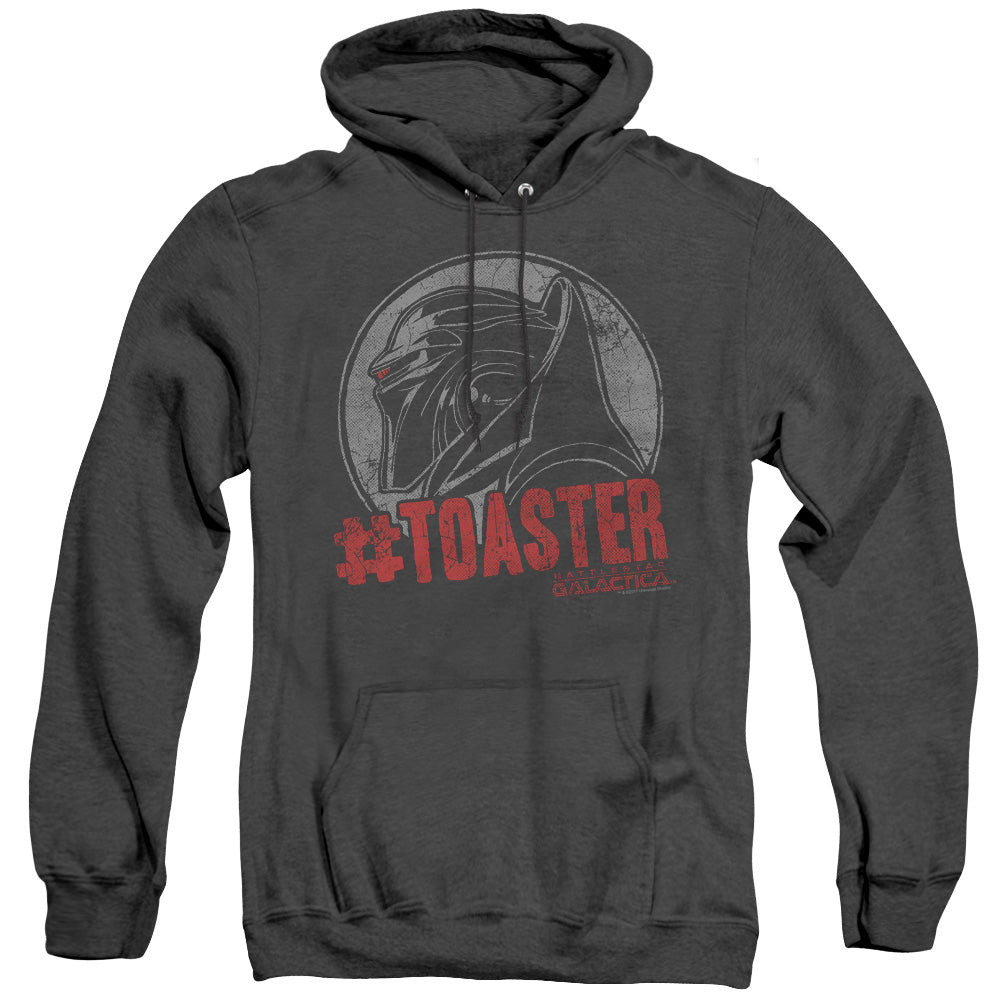 AN OFFCIALLY LICENSED BSG #TOASTER ADULT UNISEX HEATHER PULLOVER HOODIE BLACK