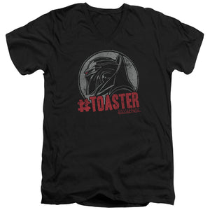 AN OFFCIALLY LICENSED BSG #TOASTER MEN'S V-NECK T-SHIRT BLACK