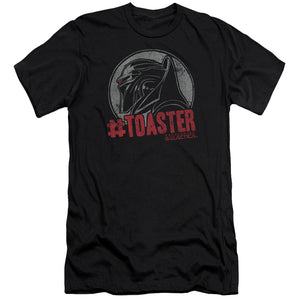 AN OFFCIALLY LICENSED BSG #TOASTER MEN'S PREMIUM SLIM FIT T-SHIRT BLACK