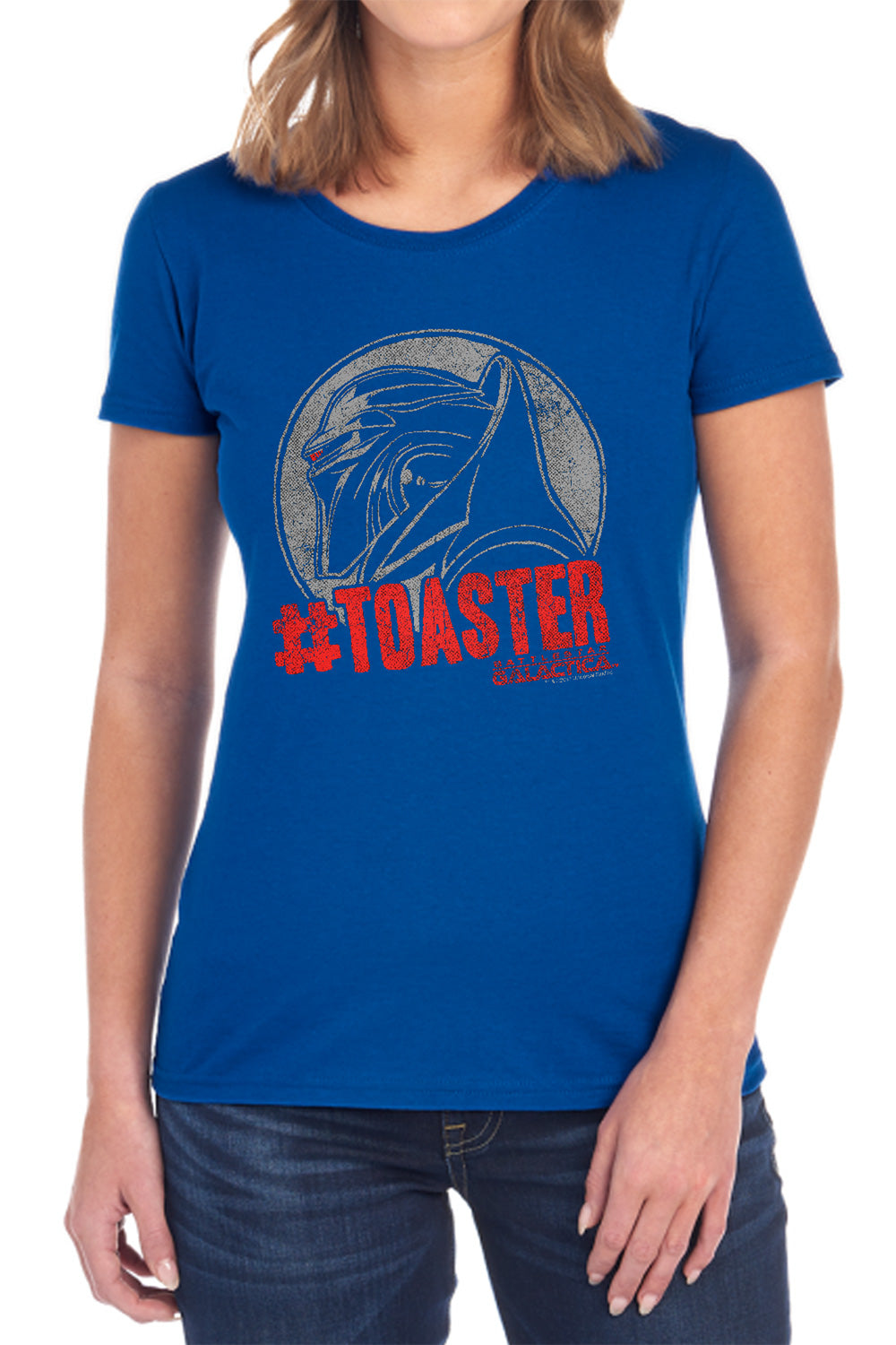 AN OFFCIALLY LICENSED BSG #TOASTER WOMEN'S REGULAR FIT T-SHIRT BLACK