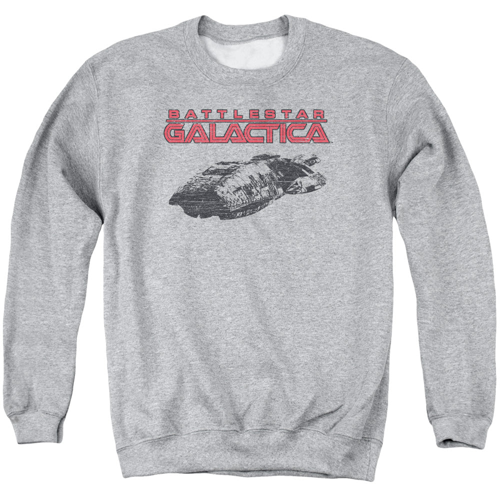 AN OFFCIALLY LICENSED BSG SHIP LOGO ADULT UNISEX CREWNECK SWEATSHIRT ATHLETIC HEATHER