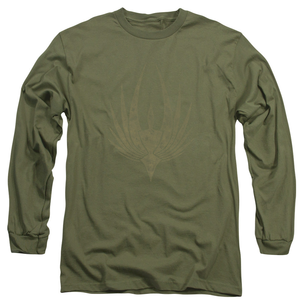 AN OFFCIALLY LICENSED BSG PHOENIX MEN'S LONG SLEEVE T-SHIRT MILITARY GREEN