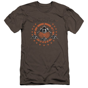 AN OFFCIALLY LICENSED BSG SQUADRON MEN'S PREMIUM SLIM FIT T-SHIRT CHARCOAL