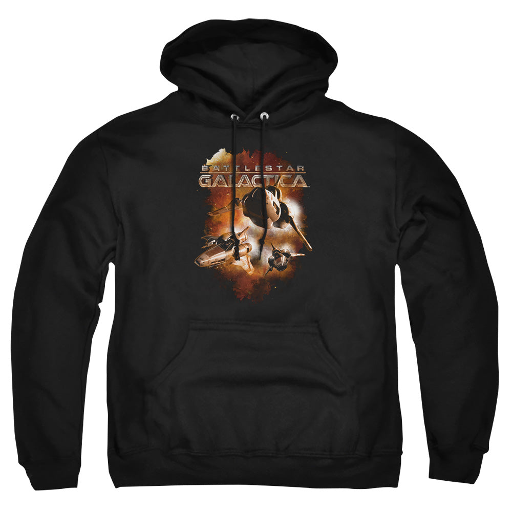 AN OFFCIALLY LICENSED BATTLESTAR GALACTICA (NEW) VIPERS STRETCH ADULT UNISEX PULLOVER HOODIE BLACK