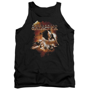 AN OFFCIALLY LICENSED BATTLESTAR GALACTICA (NEW) VIPERS STRETCH ADULT UNISEX TANK TOP BLACK