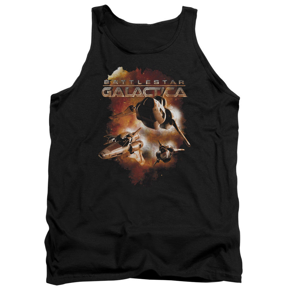 AN OFFCIALLY LICENSED BATTLESTAR GALACTICA (NEW) VIPERS STRETCH ADULT UNISEX TANK TOP BLACK
