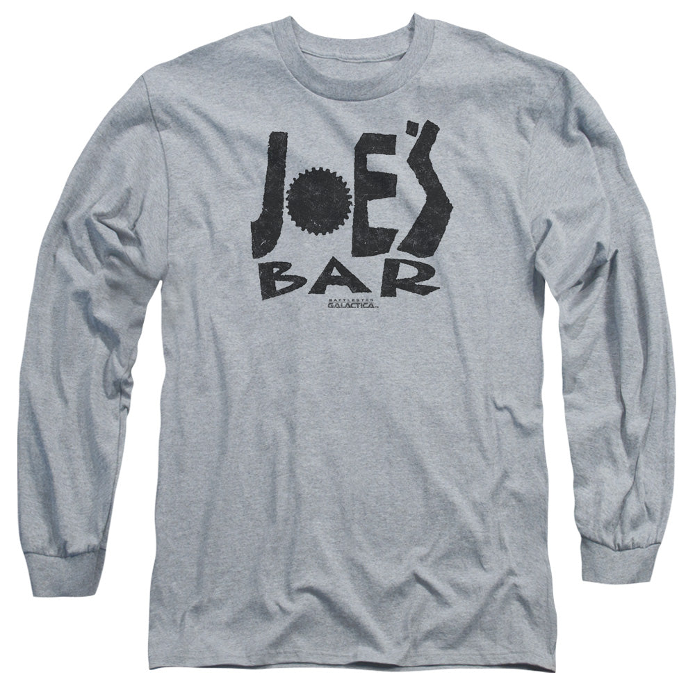 AN OFFCIALLY LICENSED BSG JOES BAR LOGO MEN'S LONG SLEEVE T-SHIRT ATHLETIC HEATHER