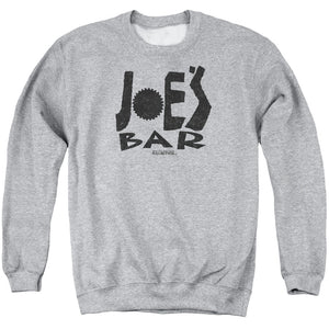 AN OFFCIALLY LICENSED BSG JOES BAR LOGO ADULT UNISEX CREWNECK SWEATSHIRT ATHLETIC HEATHER