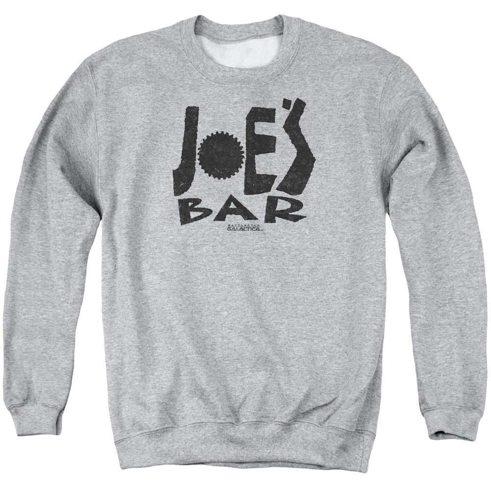 AN OFFCIALLY LICENSED BSG JOES BAR LOGO ADULT UNISEX CREWNECK SWEATSHIRT ATHLETIC HEATHER
