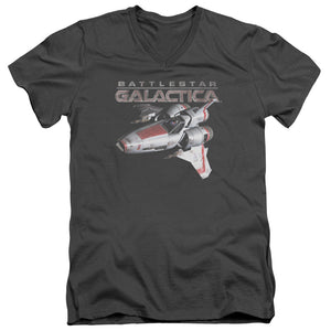 AN OFFCIALLY LICENSED BSG MARK II VIPER MEN'S V-NECK T-SHIRT CHARCOAL