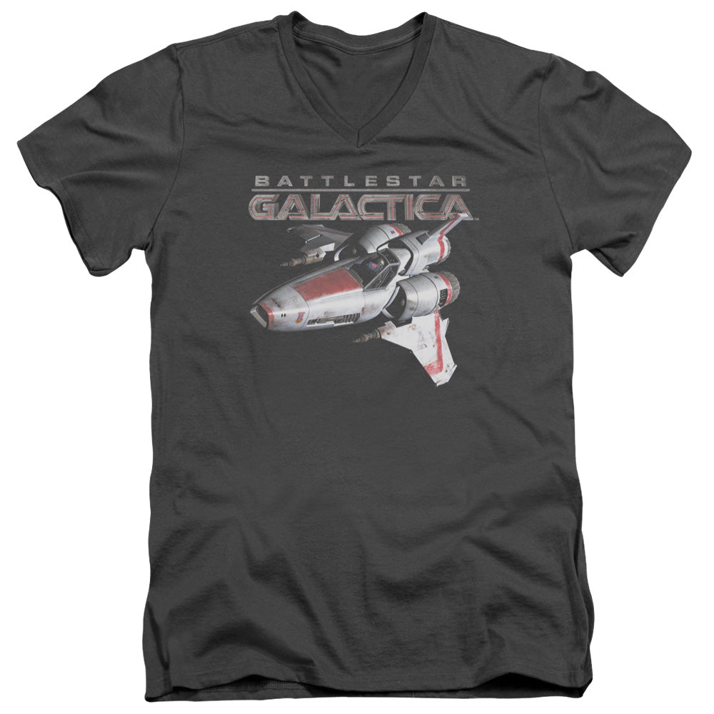 AN OFFCIALLY LICENSED BSG MARK II VIPER MEN'S V-NECK T-SHIRT CHARCOAL