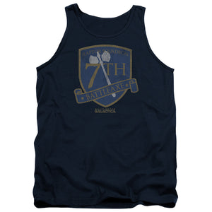 AN OFFCIALLY LICENSED BSG BATTLEAXE BADGE ADULT UNISEX TANK TOP NAVY