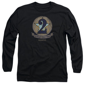 AN OFFCIALLY LICENSED BSG STRIKE FIGHTERS BADGE MEN'S LONG SLEEVE T-SHIRT BLACK