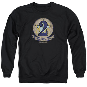 AN OFFCIALLY LICENSED BSG STRIKE FIGHTERS BADGE ADULT UNISEX CREWNECK SWEATSHIRT BLACK