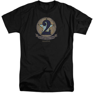 AN OFFCIALLY LICENSED BSG STRIKE FIGHTERS BADGE MEN'S TALL FIT T-SHIRT BLACK