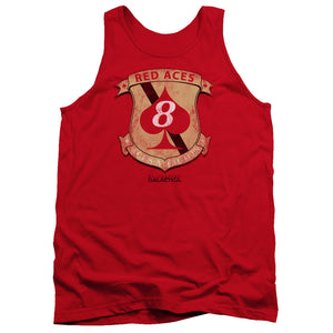 AN OFFCIALLY LICENSED BSG RED ACES BADGE ADULT UNISEX TANK TOP RED