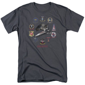 AN OFFCIALLY LICENSED BSG BADGES MEN'S REGULAR FIT T-SHIRT CHARCOAL