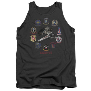 AN OFFCIALLY LICENSED BSG BADGES ADULT UNISEX TANK TOP CHARCOAL