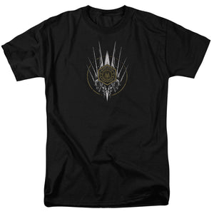 AN OFFCIALLY LICENSED BSG CREST OF SHIPS MEN'S REGULAR FIT T-SHIRT BLACK
