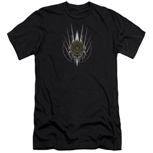 AN OFFCIALLY LICENSED BSG CREST OF SHIPS MEN'S PREMIUM SLIM FIT T-SHIRT BLACK