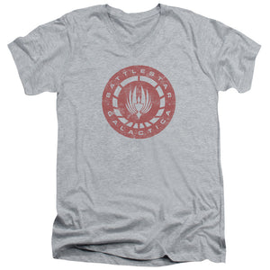 AN OFFCIALLY LICENSED BSG ERODED LOGO MEN'S V-NECK T-SHIRT ATHLETIC HEATHER