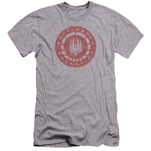 AN OFFCIALLY LICENSED BSG ERODED LOGO MEN'S PREMIUM SLIM FIT T-SHIRT ATHLETIC HEATHER