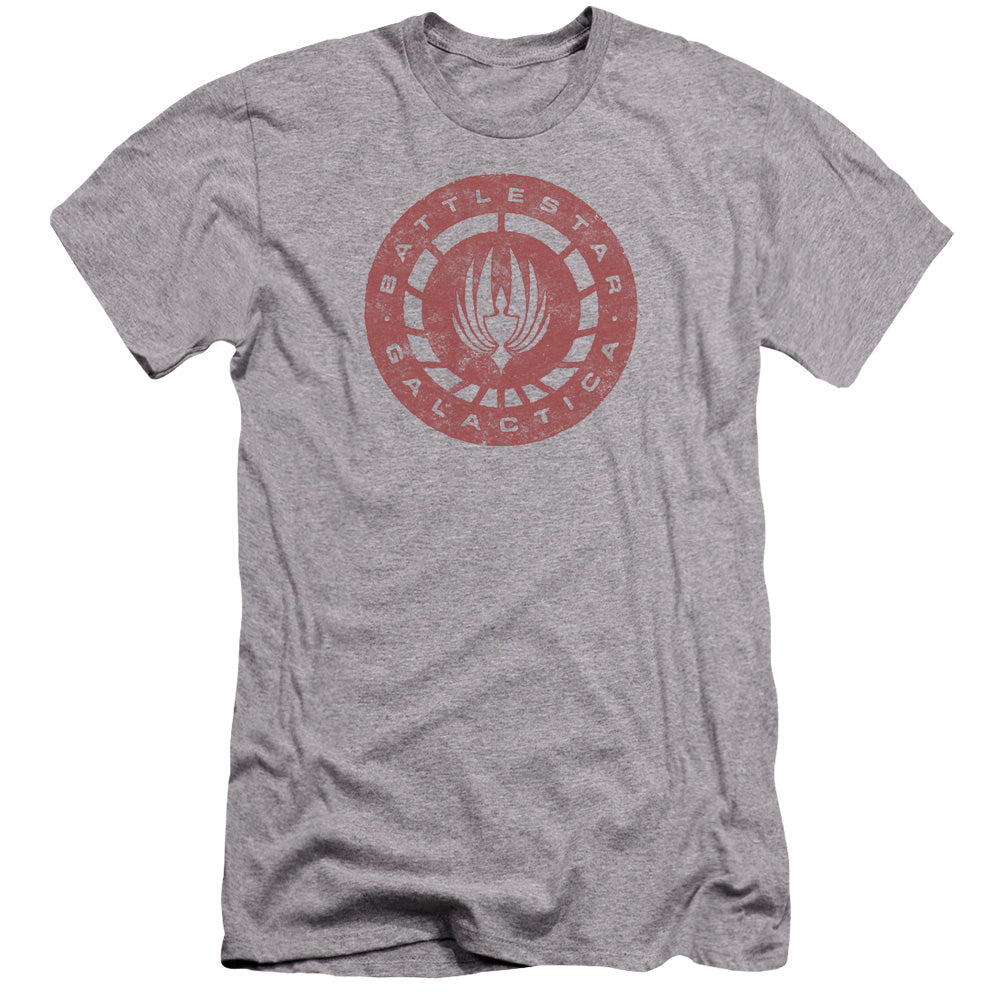 AN OFFCIALLY LICENSED BSG ERODED LOGO MEN'S PREMIUM SLIM FIT T-SHIRT ATHLETIC HEATHER