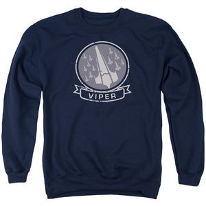 AN OFFCIALLY LICENSED BSG VIPER SQUAD ADULT UNISEX CREWNECK SWEATSHIRT NAVY