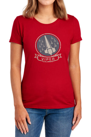 AN OFFCIALLY LICENSED BSG VIPER SQUAD WOMEN'S REGULAR FIT T-SHIRT NAVY