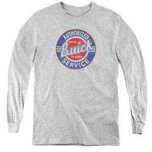 AN OFFCIALLY LICENSED BUICK AUTHORIZED SERVICE YOUTH LONG SLEEVE T-SHIRT ATHLETIC HEATHER
